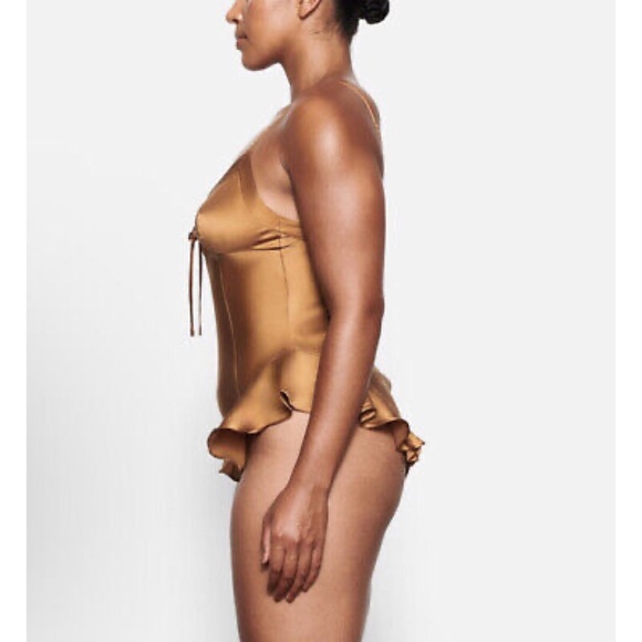 NWT Skims Silk Bronze Teddy Romper Lingerie - Picture 3 of 11